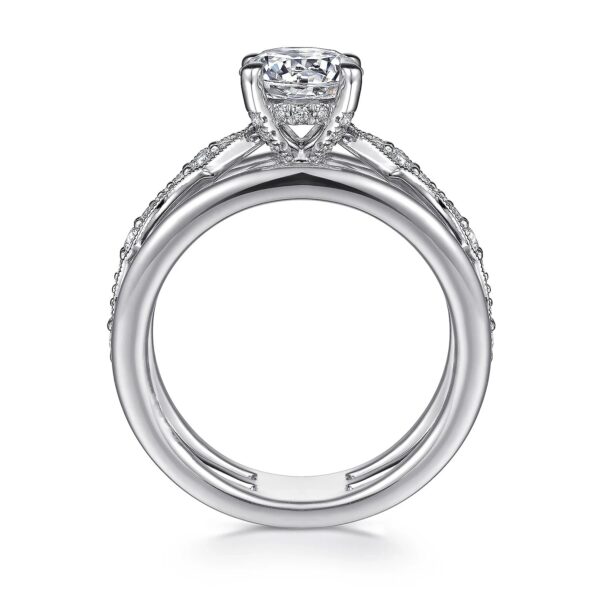 14K White Gold Round Diamond Engagement Ring - Image 3