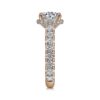 18K Rose Gold Hidden Halo Round Diamond Engagement Ring - Image 2