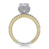 14K White-Yellow Gold Round Wide Band Diamond Engagement Ring - Image 3