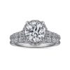 14K White-Yellow Gold Hidden Halo Round Diamond Engagement Ring - Image 5