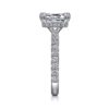 14K White Gold Hidden Halo Emerald Cut Diamond Engagement Ring - Image 4