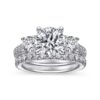18K White Gold Round 3 Stone Diamond Engagement Ring - Image 5