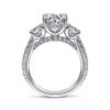 18K White Gold Round 3 Stone Diamond Engagement Ring - Image 3
