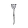 18K White Gold Cushion Cut Three Stone Diamond Engagement Ring - Image 2