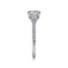 18K White Gold Round 3 Stone Diamond Engagement Ring - Image 4