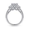 18K White Gold Round 3 Stone Diamond Engagement Ring - Image 3