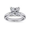 14K White Gold Princess Cut Diamond Engagement Ring - Image 4