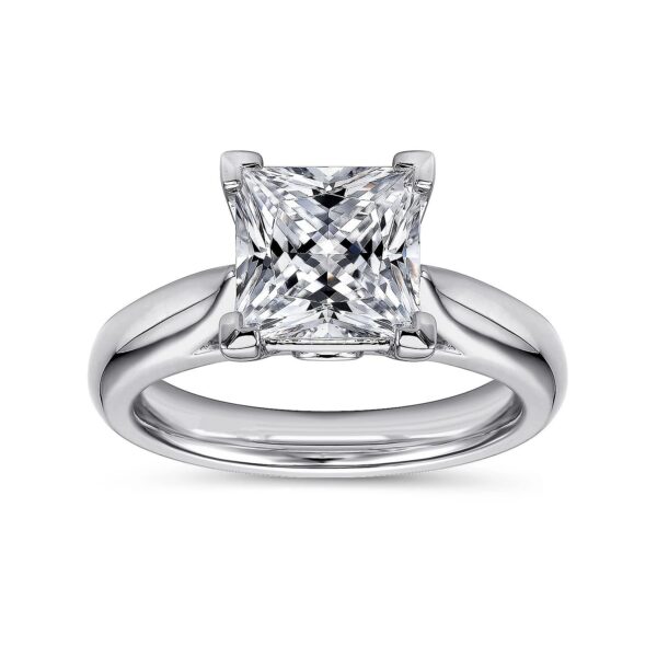 14K White Gold Princess Cut Diamond Engagement Ring - Image 4