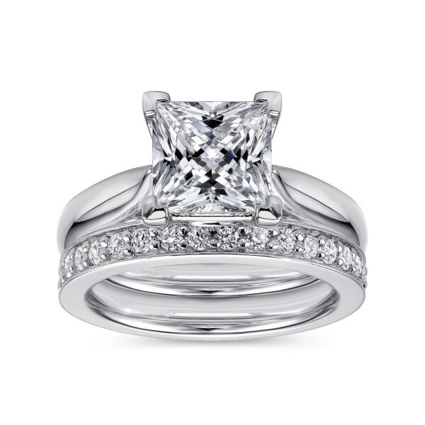 14K White Gold Princess Cut Diamond Engagement Ring - Image 5