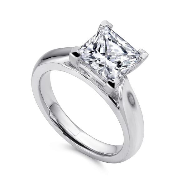 14K White Gold Princess Cut Diamond Engagement Ring - Image 3