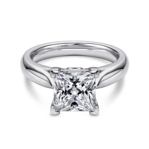14K White Gold Princess Cut Diamond Engagement Ring