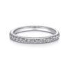 14K White Gold Round 16 Stone Diamond Wedding Band - 0.23 ct