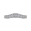 Vintage Inspired 14K White Gold Curved Channel Set Diamond Wedding Band with Engraving - 0.48 ct - Image 4