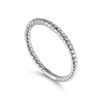 14K White Gold Twisted Rope Stackable Wedding Band - Image 2