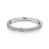 14K White Gold Prong Set Diamond Wedding Band - 0.09 ct