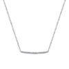 14K White Gold Curved Pave Diamond Bar Necklace