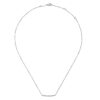 14K White Gold Curved Pave Diamond Bar Necklace - Image 2