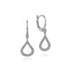 14K White Gold Diamond Pave Droplet Earrings