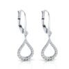 14K White Gold Diamond Pave Droplet Earrings - Image 2