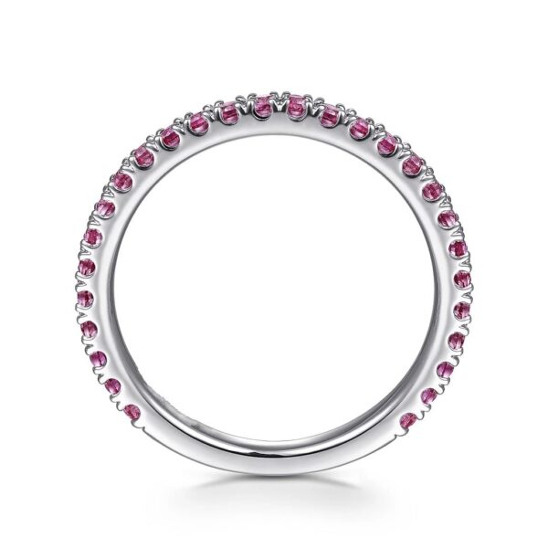 14K White Gold Ruby Stackable Ring - Image 2