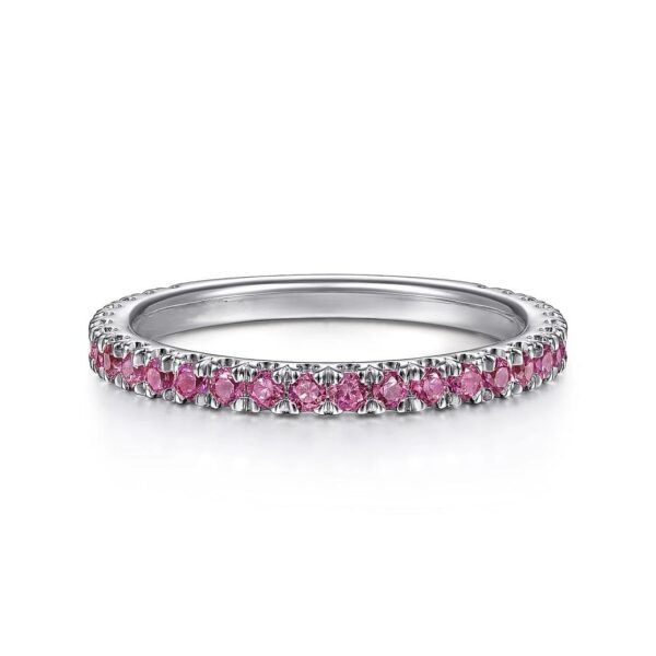 14K White Gold Ruby Stackable Ring