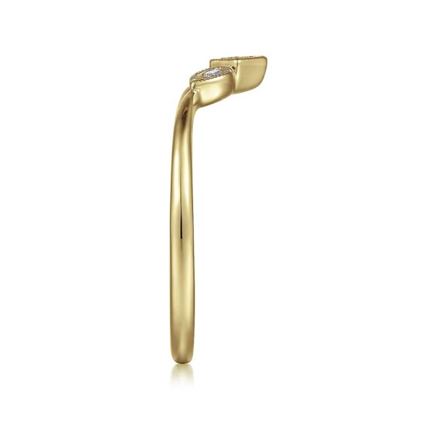 14K Yellow Gold Diamond Curved Anniversary Band - 0.06 ct - Image 3