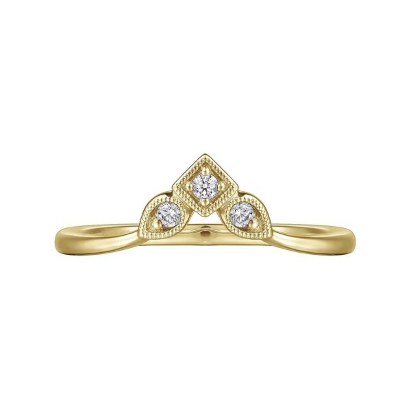 14K Yellow Gold Diamond Curved Anniversary Band - 0.06 ct - Image 5