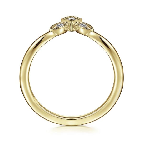 14K Yellow Gold Diamond Curved Anniversary Band - 0.06 ct - Image 4