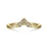 14K Yellow Gold Diamond Curved Anniversary Band - 0.06 ct