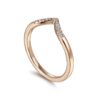 14K Rose Gold Curved V Diamond Wedding Band - 0.06 ct - Image 2