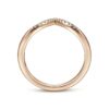 14K Rose Gold Curved V Diamond Wedding Band - 0.06 ct - Image 3