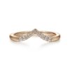 14K Rose Gold Curved V Diamond Wedding Band - 0.06 ct
