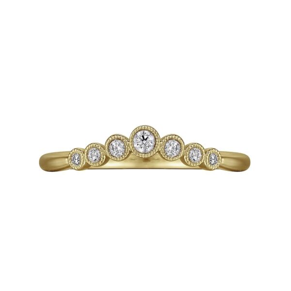 14K Yellow Gold Curved Diamond Anniversary Band - 0.1 ct - Image 5