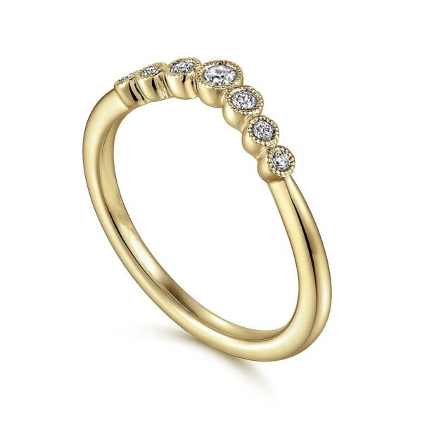 14K Yellow Gold Curved Diamond Anniversary Band - 0.1 ct - Image 4