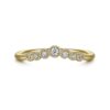 14K Yellow Gold Curved Diamond Anniversary Band - 0.1 ct