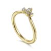 Curved 14K Yellow Gold Diamond Anniversary Band - 0.1 ct - Image 3
