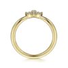 Curved 14K Yellow Gold Diamond Anniversary Band - 0.1 ct - Image 4
