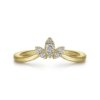 Curved 14K Yellow Gold Diamond Anniversary Band - 0.1 ct