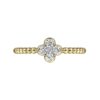 14K Yellow Gold Diamond Cluster Clover and Bujukan Bead Ring - Image 5