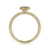 14K Yellow Gold Diamond Cluster Clover and Bujukan Bead Ring - Image 4