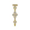 14K Yellow Gold Bezel Set Diamond Quatrefoil Station Ring - Image 4