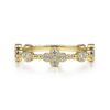 14K Yellow Gold Bezel Set Diamond Quatrefoil Station Ring