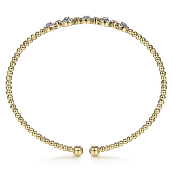 14K Yellow Gold Bujukan Diamond Split Bangle - Image 2