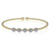 14K Yellow Gold Bujukan Diamond Split Bangle