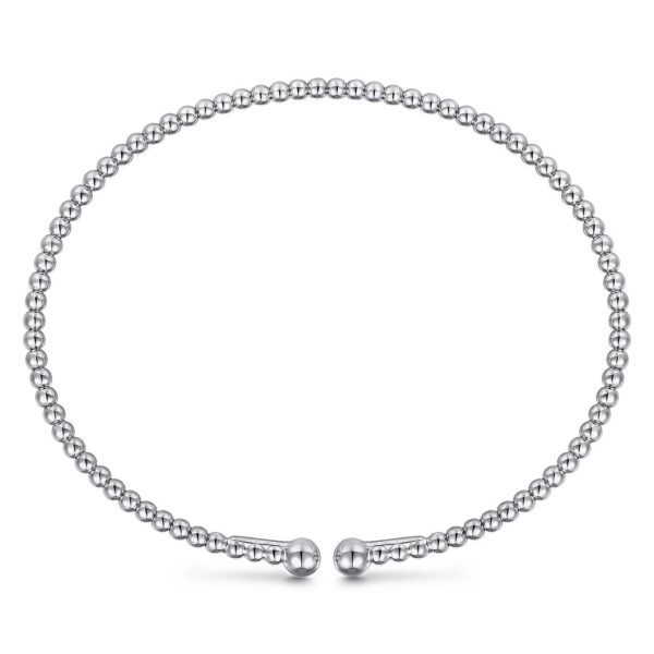 Split 14K White Gold Beaded Bujukan Bangle - Image 2