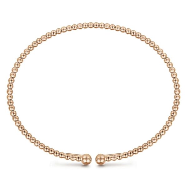 Split 14K Rose Gold Beaded Bujukan Bangle - Image 2