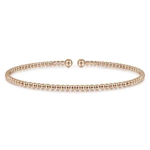 Split 14K Rose Gold Beaded Bujukan Bangle