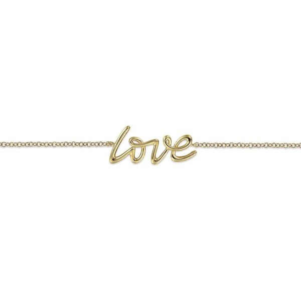 14K Yellow Gold LOVE Chain Bracelet - Image 2