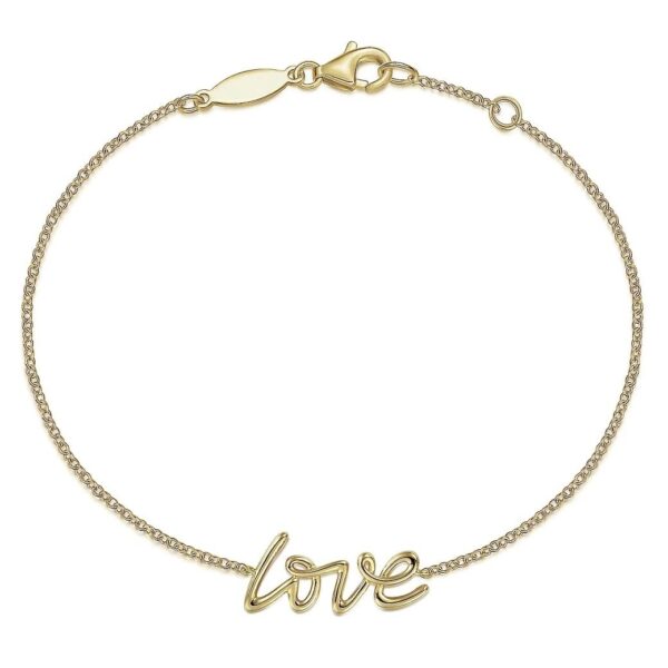 14K Yellow Gold LOVE Chain Bracelet