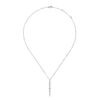 14K White Gold Long Diamond Drop Bar Necklace - Image 2